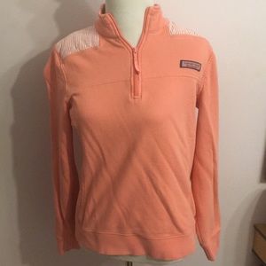 Salmon Colored Vineyard Vines Quarter Zip Pullover